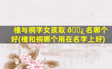 橦与桐字女孩取 🌿 名哪个好(橦和桐哪个用在名字上好)